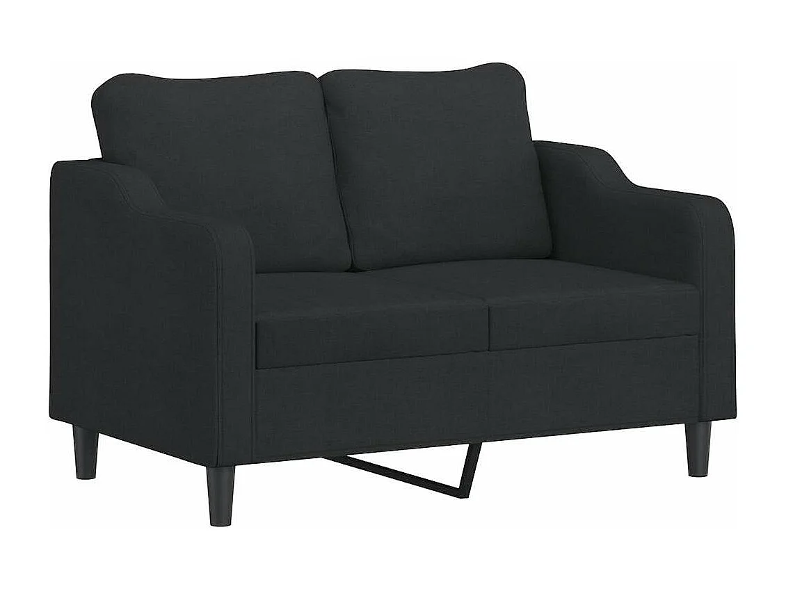 Ensemble de canapés 3 pièces avec coussins Noir Tissu