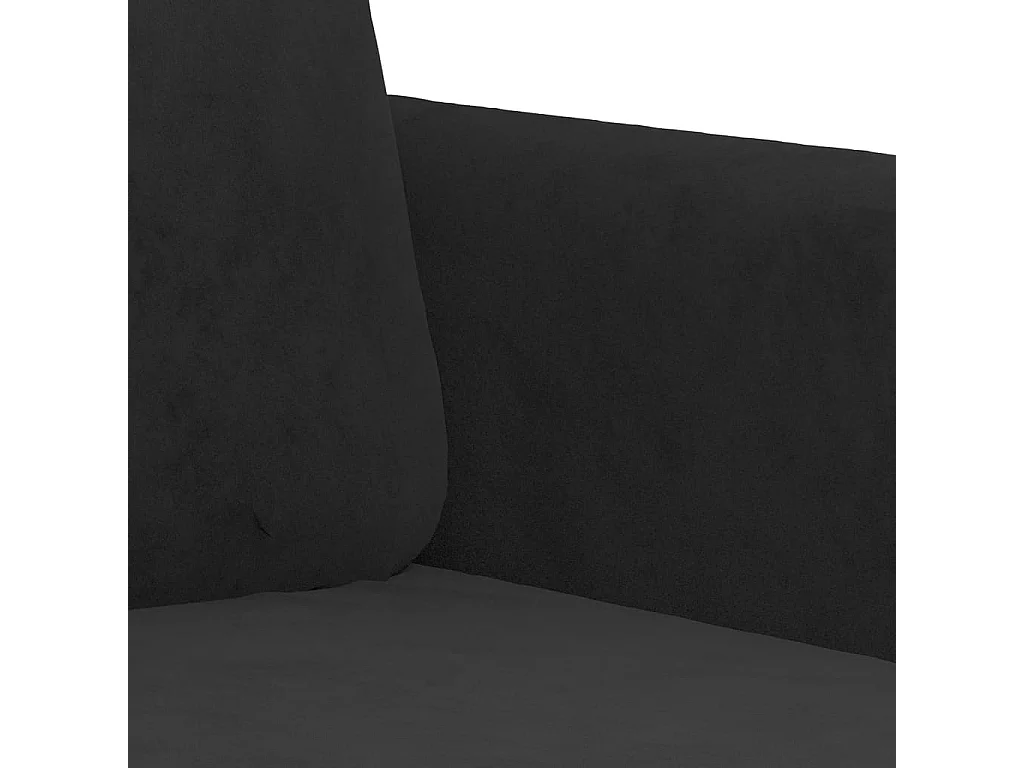 2 peças conjunto de sofás com almofadas veludo preto