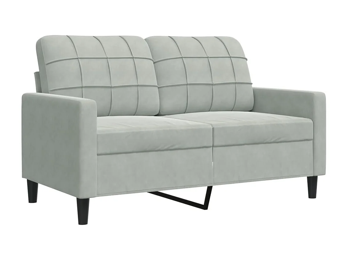 Ensemble de canapés 3 pièces avec coussins Gris clair Velours