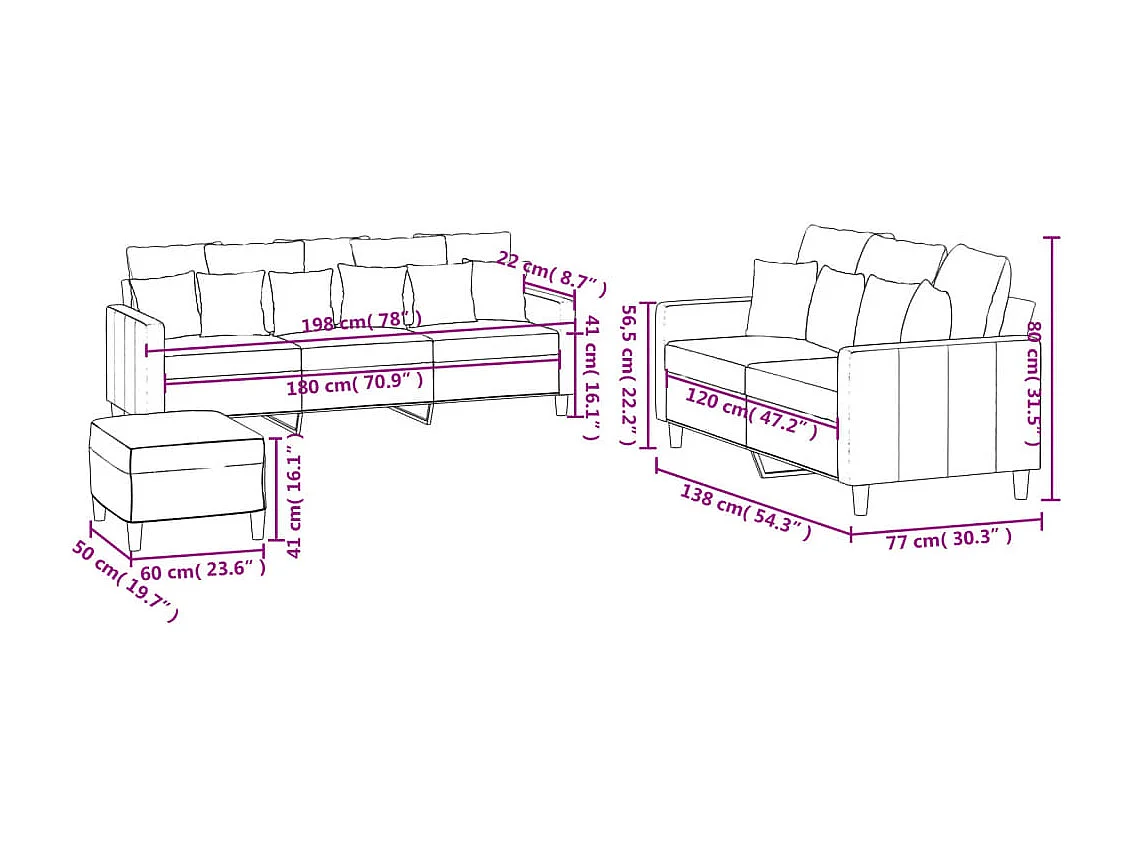 Juego de sofás con cojines 3 piezas terciopelo amarillo