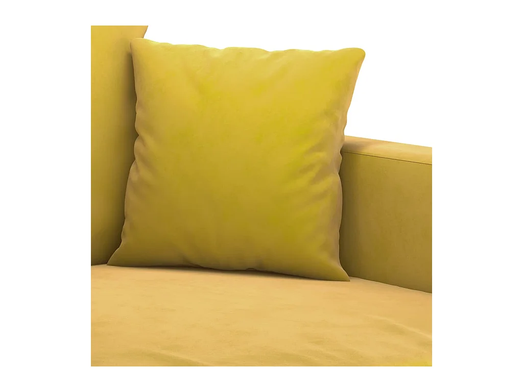 Ensemble de canapés 3 pièces avec coussins Jaune Velours