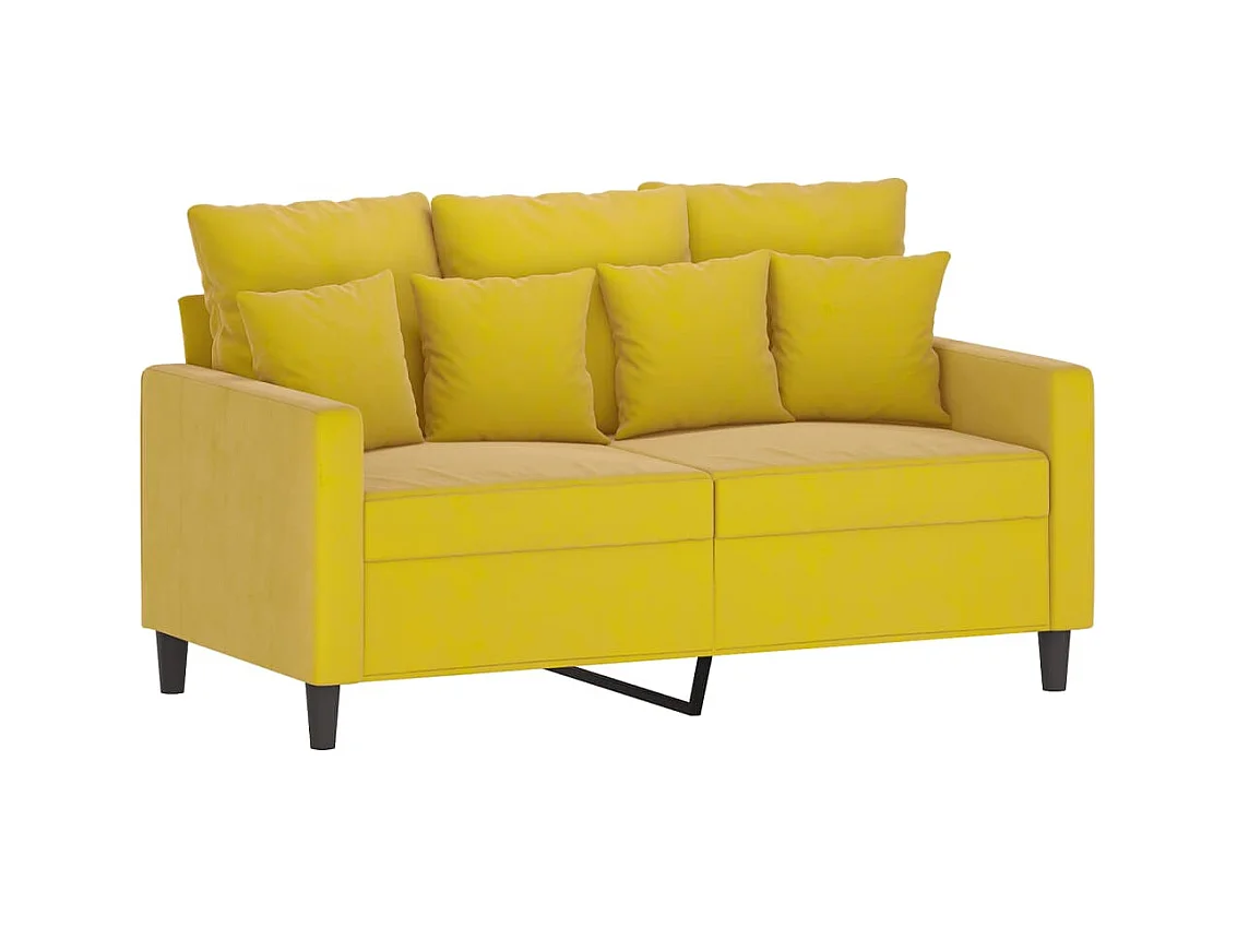 Ensemble de canapés 3 pièces avec coussins Jaune Velours
