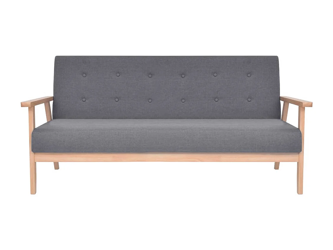 Jeu de canapé 2 pièces Tissu Gris foncé