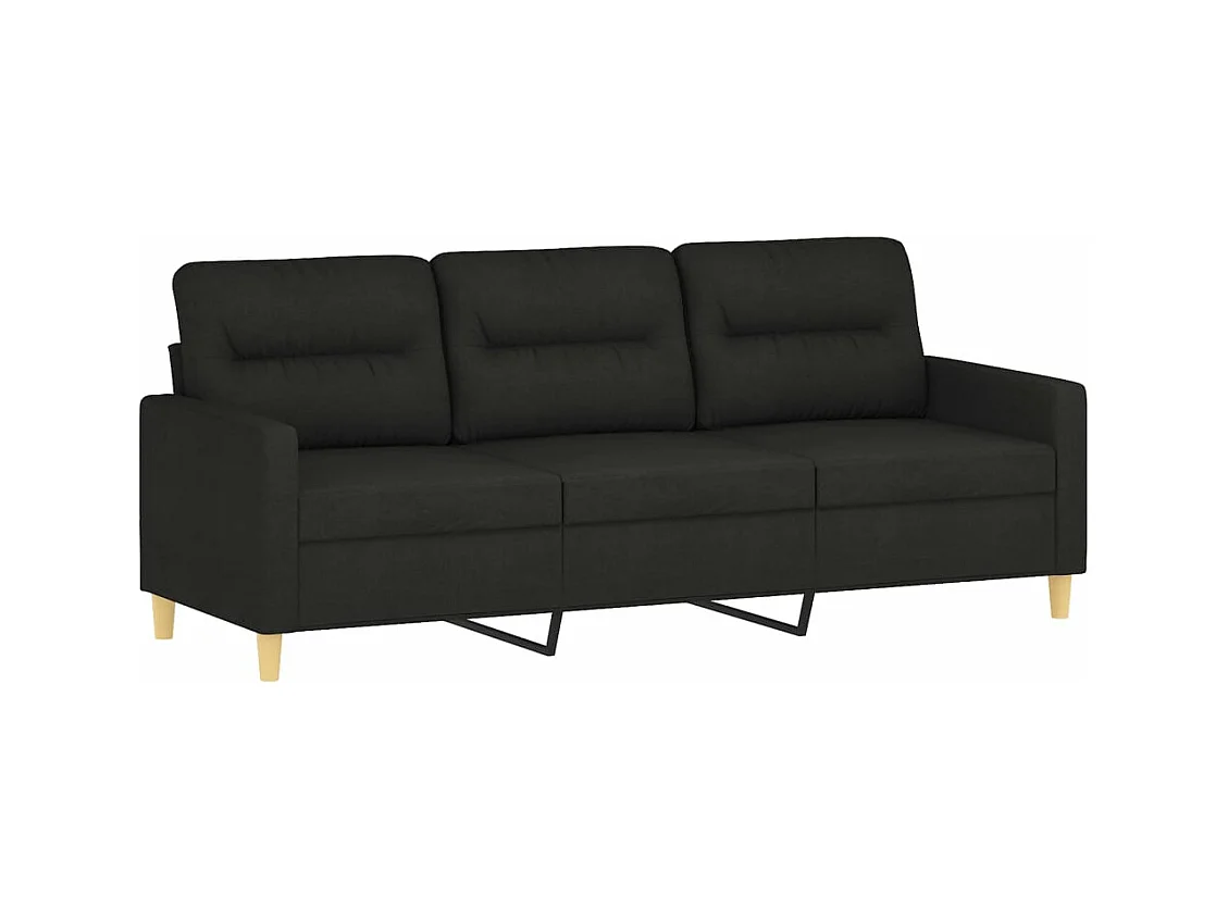 Ensemble de canapés 2 pièces avec coussins Noir Tissu