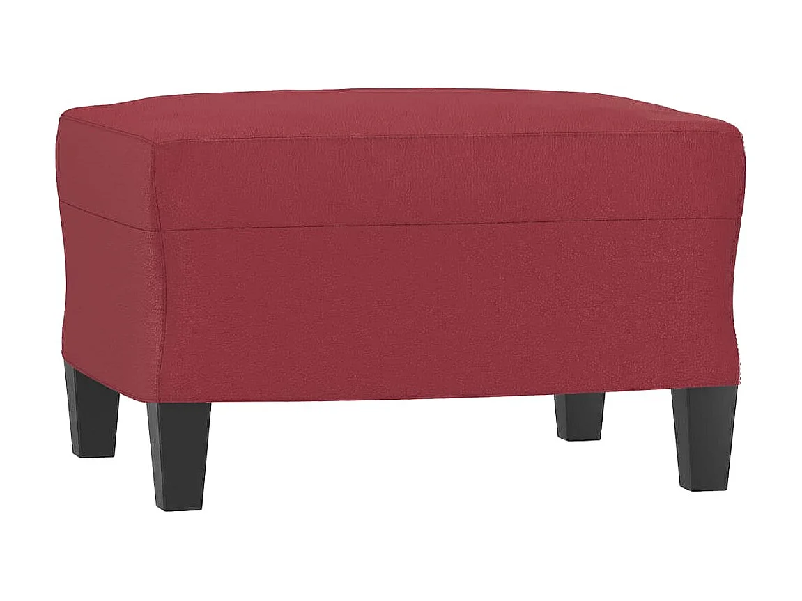 Ensemble de canapés 3 pièces et coussins rouge bordeaux similicuir