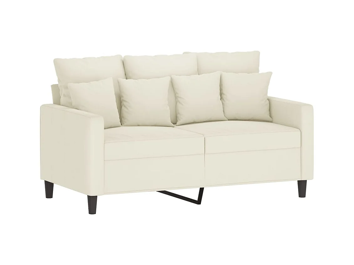 Juego de sofás con cojines 3 piezas terciopelo crema