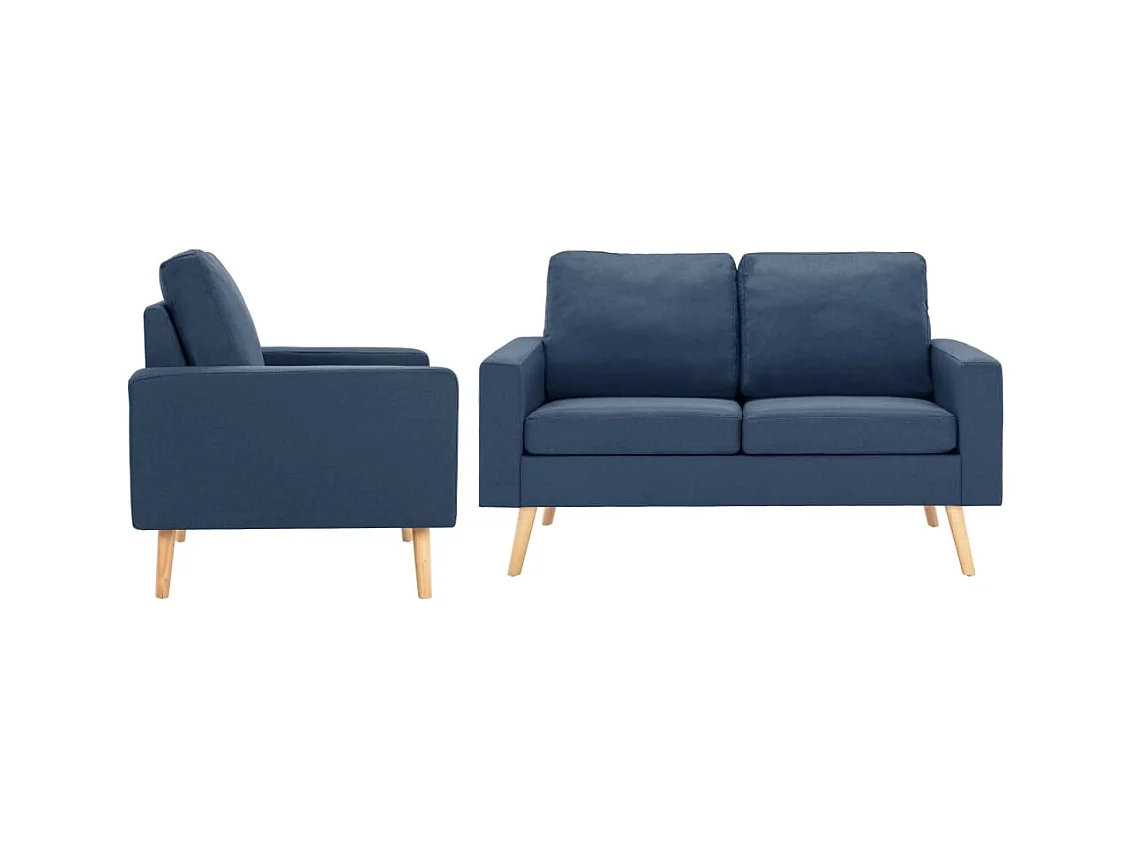 Ensemble de canapé 2 pièces Tissu Bleu