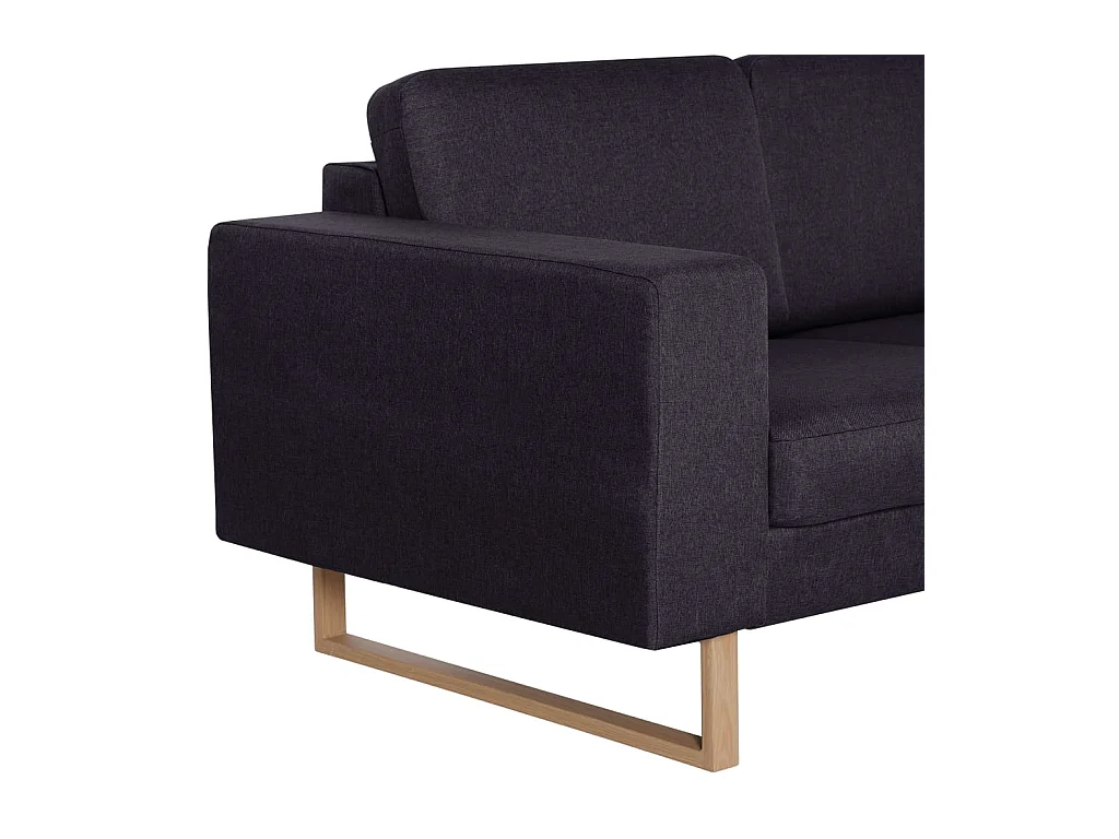 Ensemble de canapé 2 pièces Tissu Noir