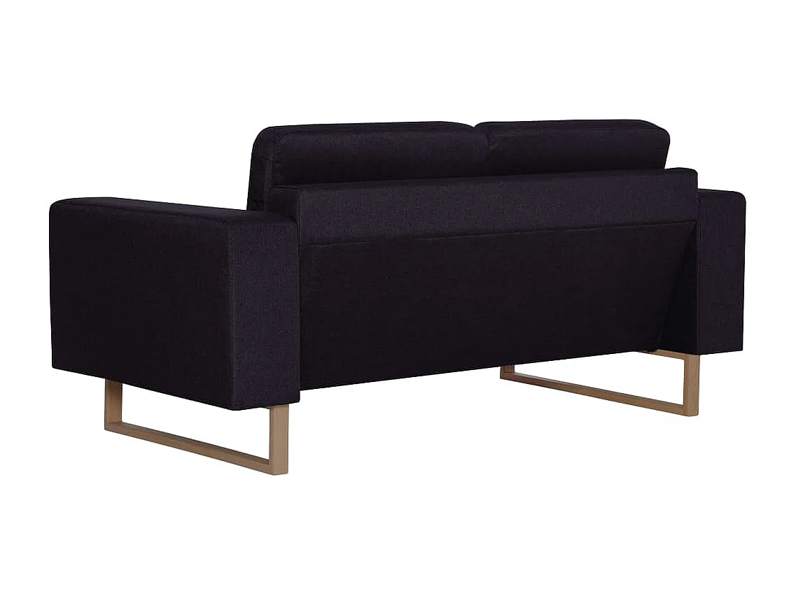 Ensemble de canapé 2 pièces Tissu Noir