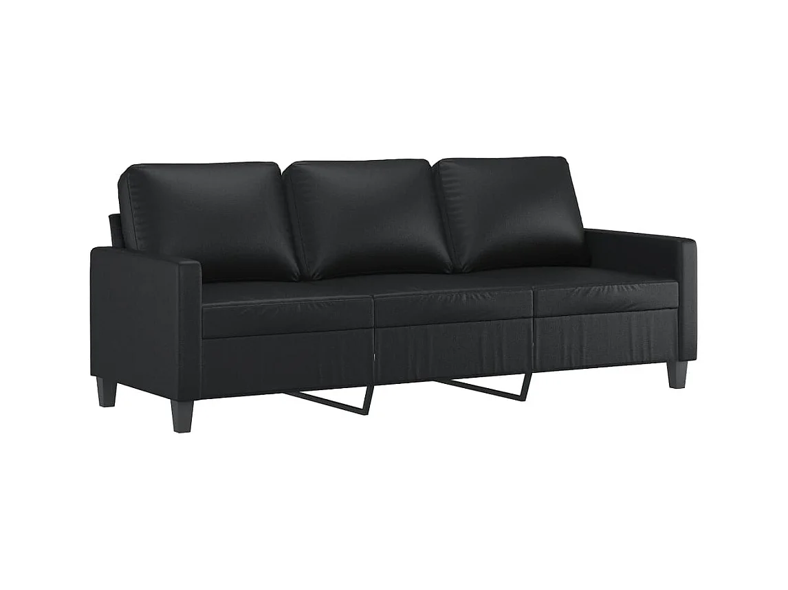 Ensemble de canapés 3 pièces avec coussins Noir Similicuir