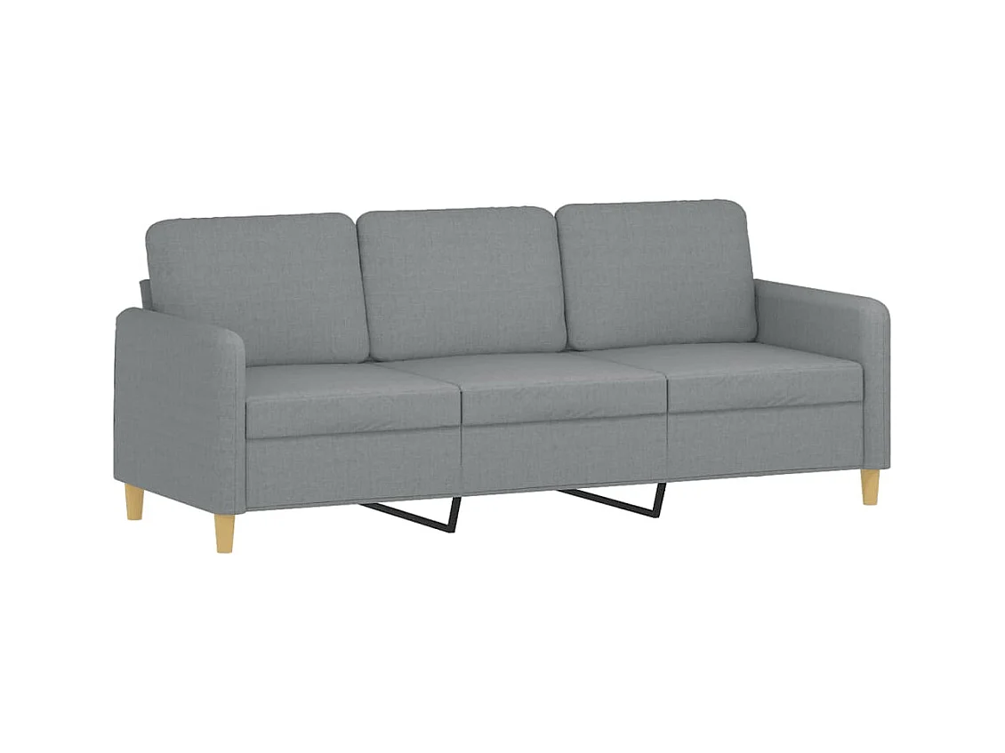 Ensemble de canapés 3 pièces avec coussins Gris clair Tissu