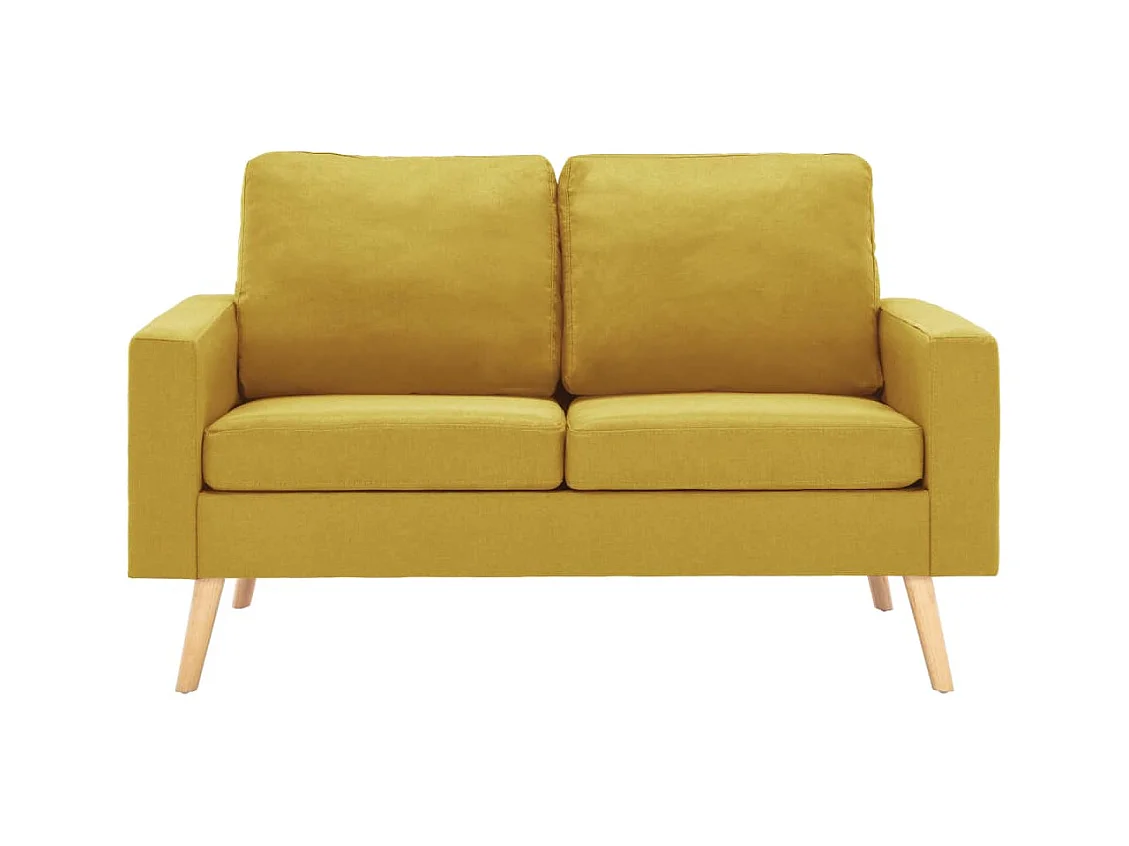 Juego de sofás de 2 piezas tela amarillo