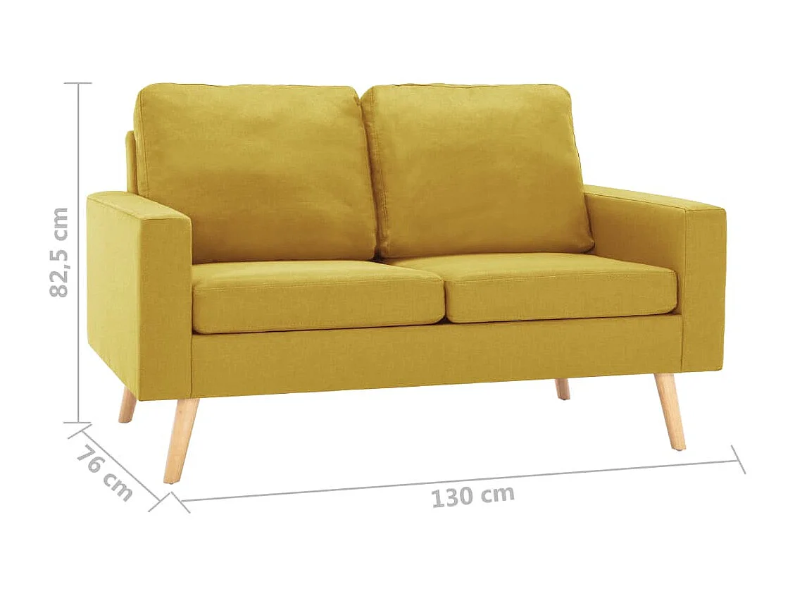 Ensemble de canapés 2 pièces Tissu Jaune