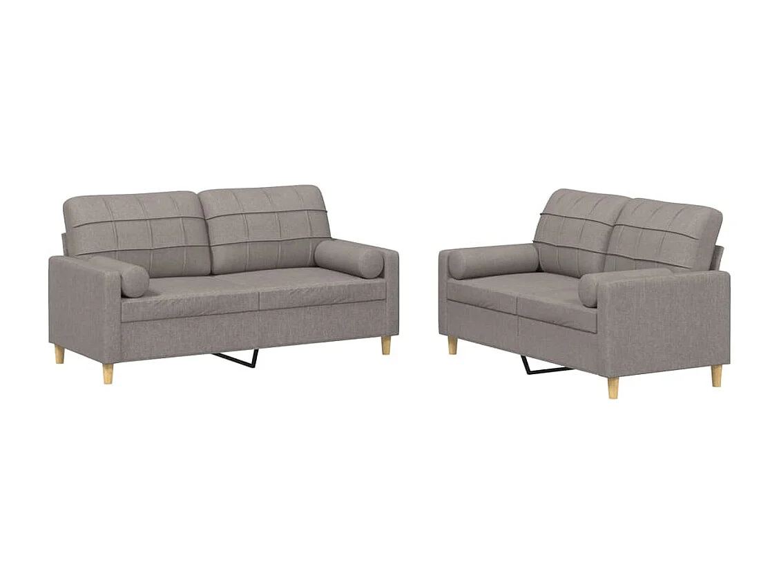 2-delige Loungeset met kussens stof taupe
