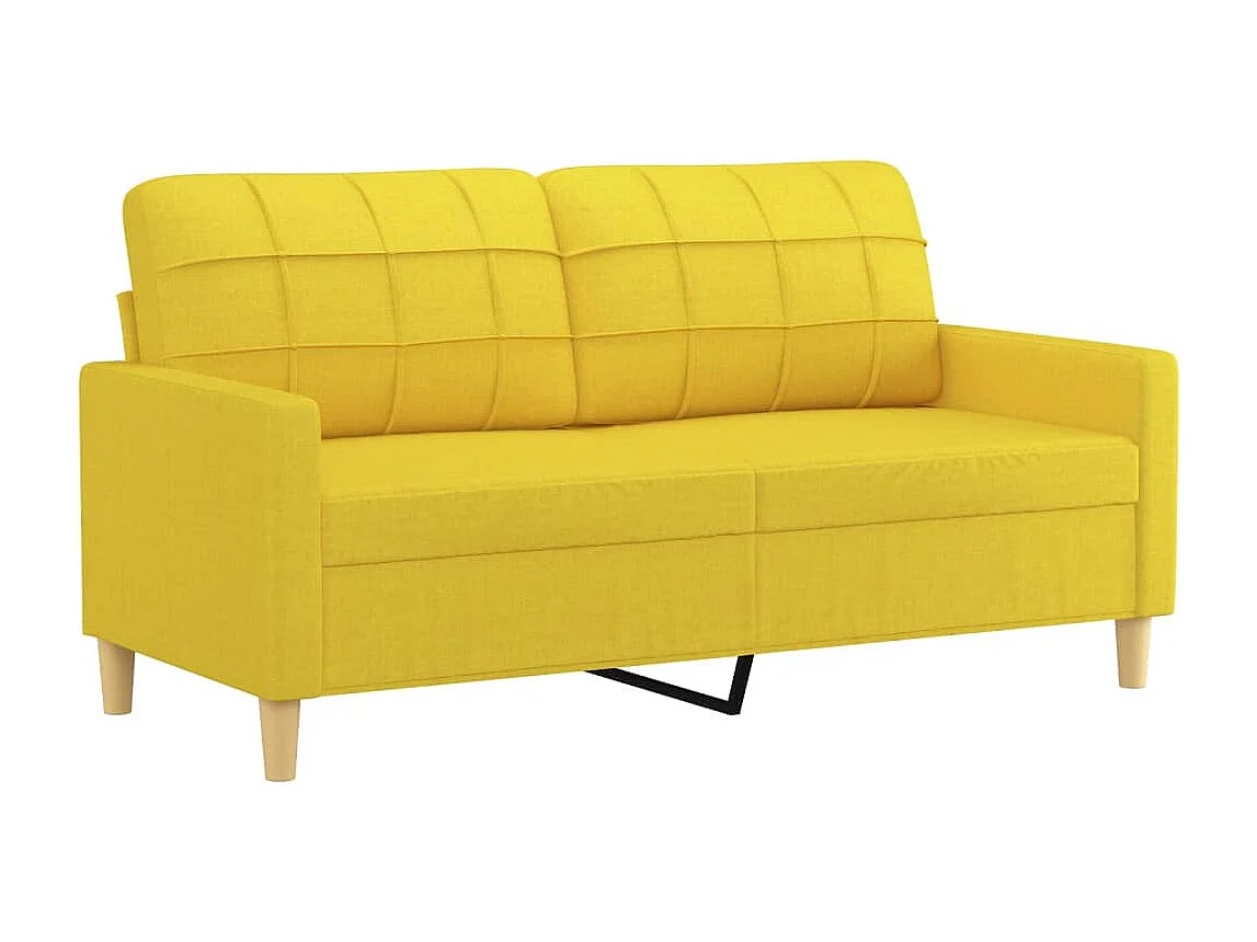 3 peças conjunto de sofás com almofadas tecido amarelo-claro