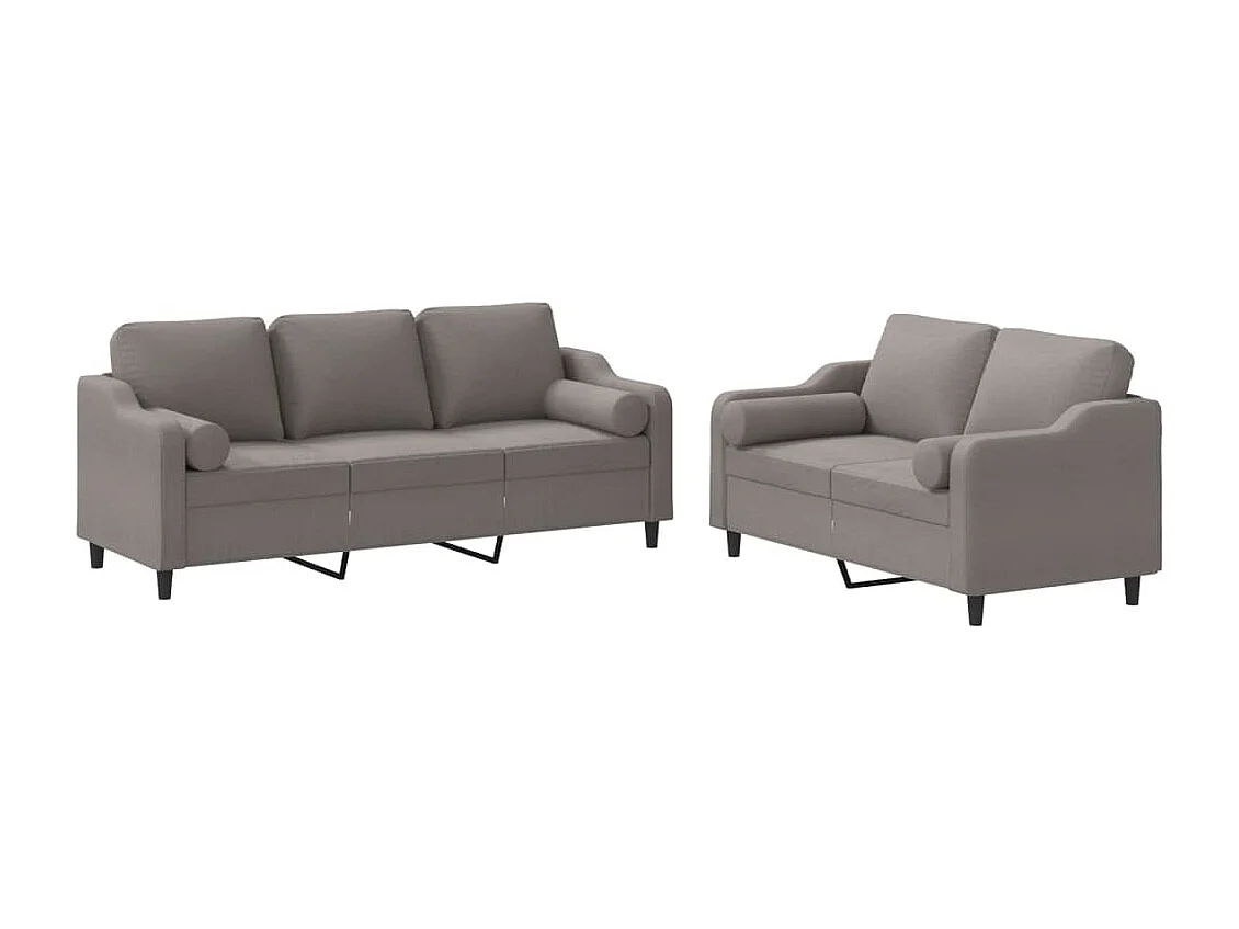 2-delige Loungeset met kussens stof taupe