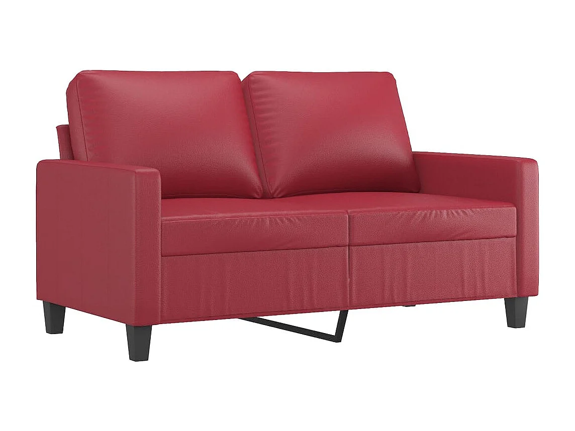 2-delige Loungeset met kussens kunstleer wijnrood