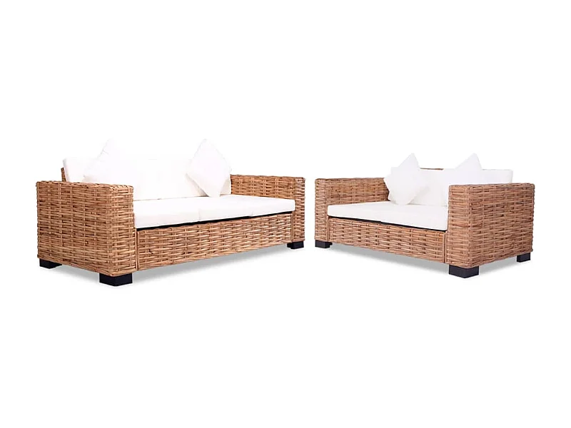 Conjunto de sofás 15 peças vime genuíno