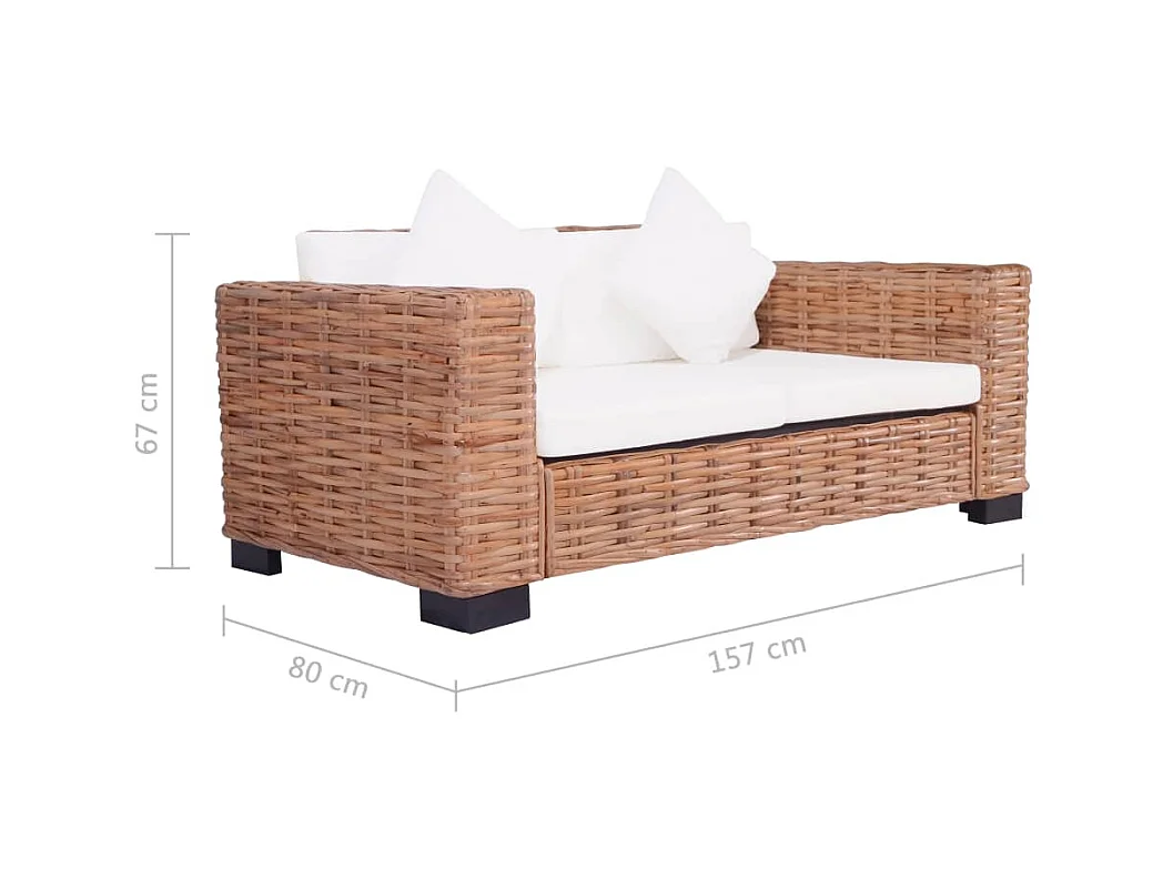 Ensemble de canapés 15 pièces Rotin naturel