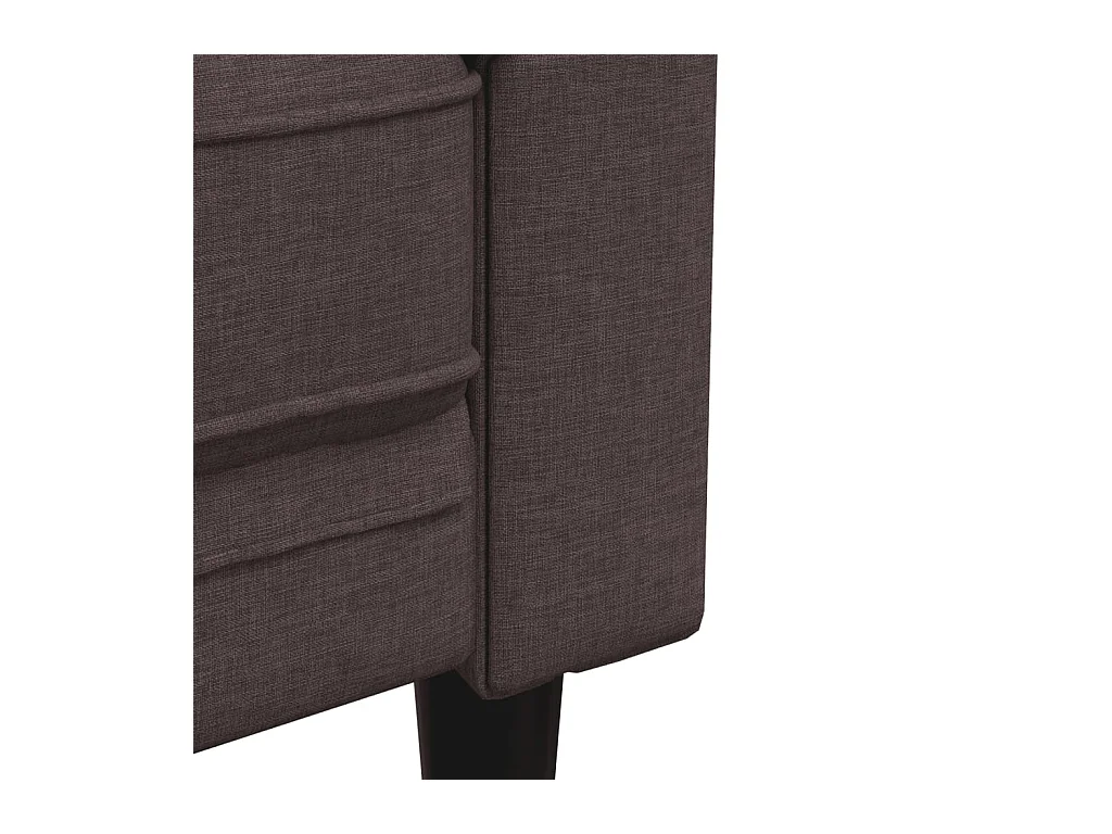 Ensemble de canapés 3 pièces marron foncé tissu