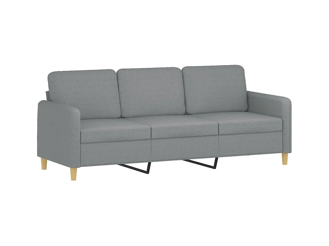 Ensemble de canapés 2 pièces avec coussins Gris clair Tissu
