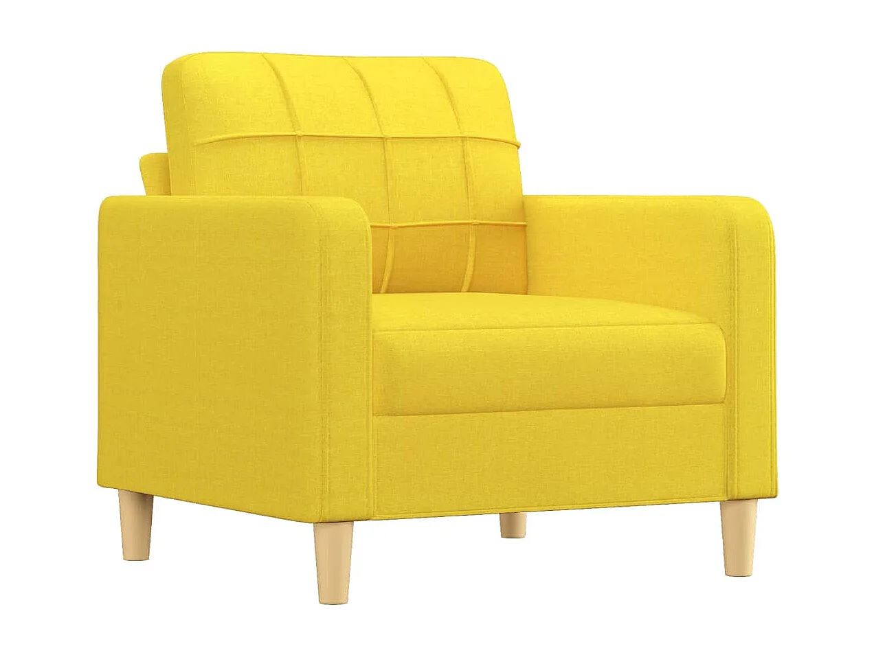 Ensemble de canapés 4 pièces avec coussins Jaune clair Tissu