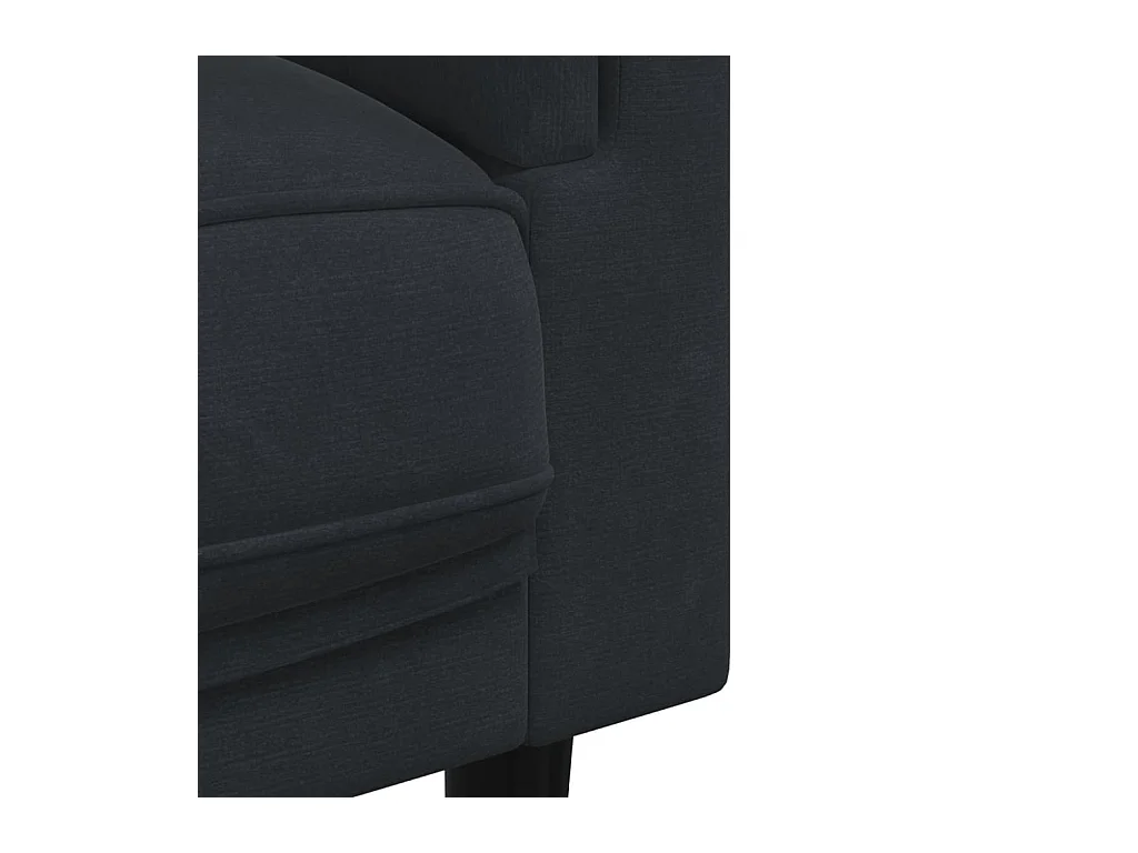 Ensemble de canapés 2 pièces avec coussins noir velours