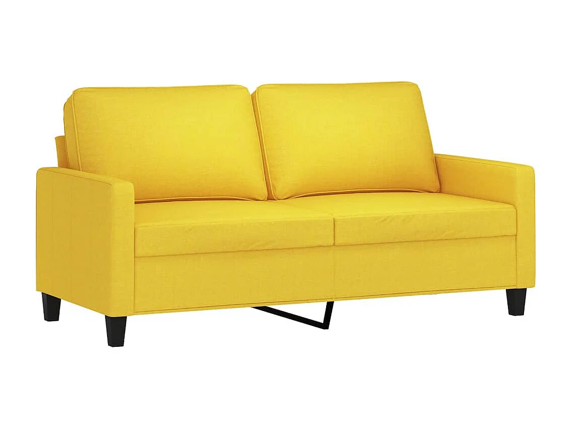Ensemble de canapés 2 pièces avec coussins Jaune clair Tissu