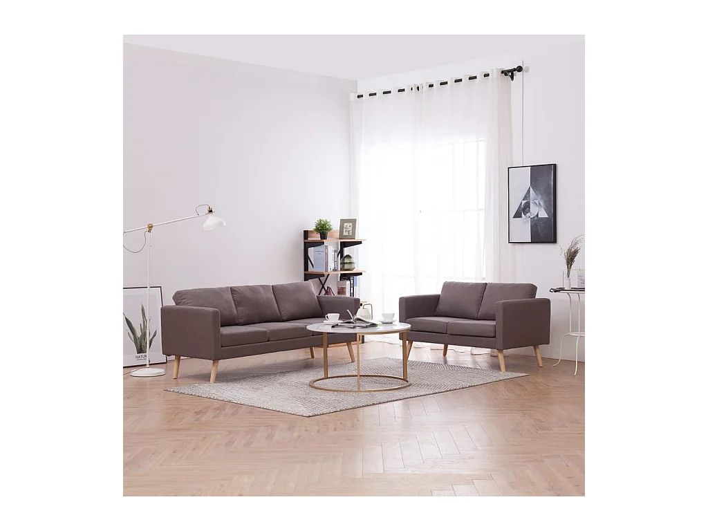 Ensemble de canapé 2 pièces Tissu Taupe
