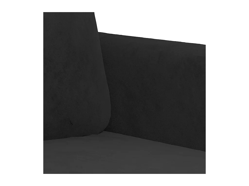 Ensemble de canapés 3 pièces avec coussins noir velours