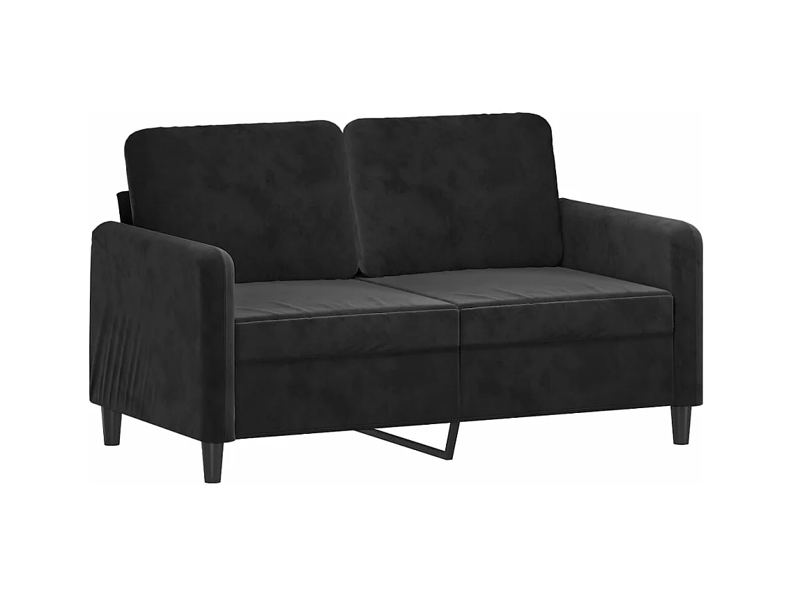 Ensemble de canapés 3 pièces avec coussins noir velours