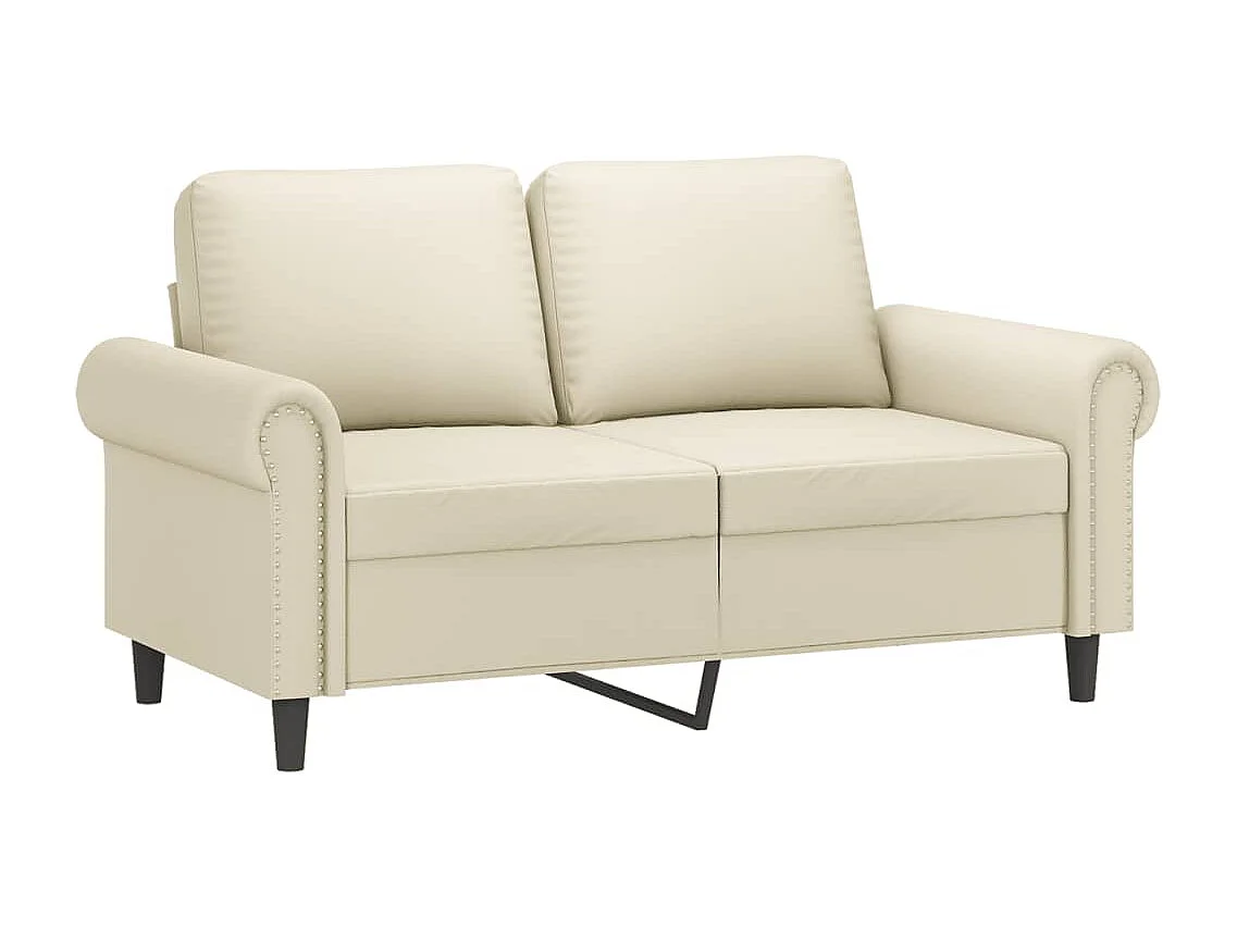 Ensemble de canapés 3 pièces avec coussins crème similicuir