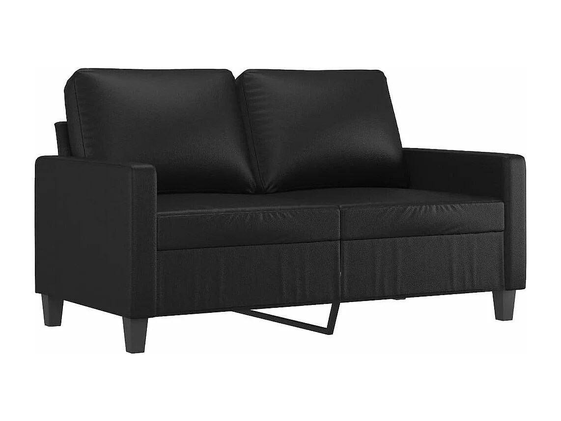 4-delige Loungeset met kussens kunstleer zwart