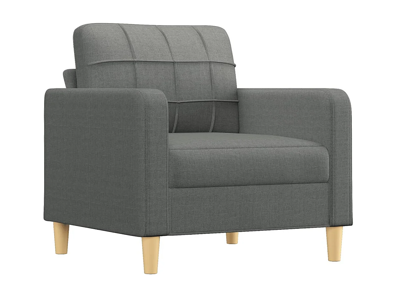 Ensemble de canapés 4 pièces coussins gris foncé tissu