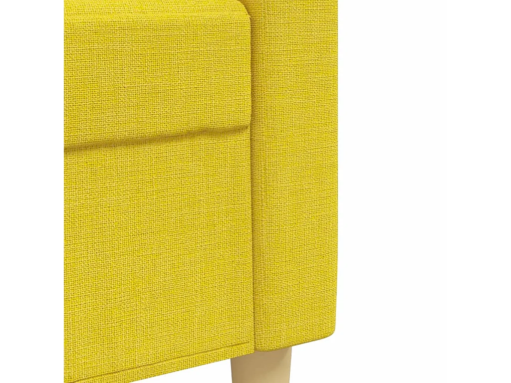 Ensemble de canapés 3 pièces avec repose-pied jaune clair tissu