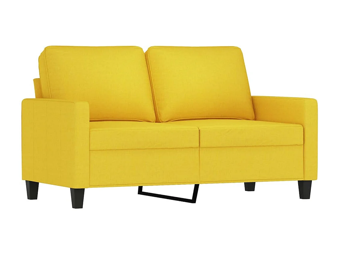 Ensemble de canapés 3 pièces avec coussins Jaune clair Tissu