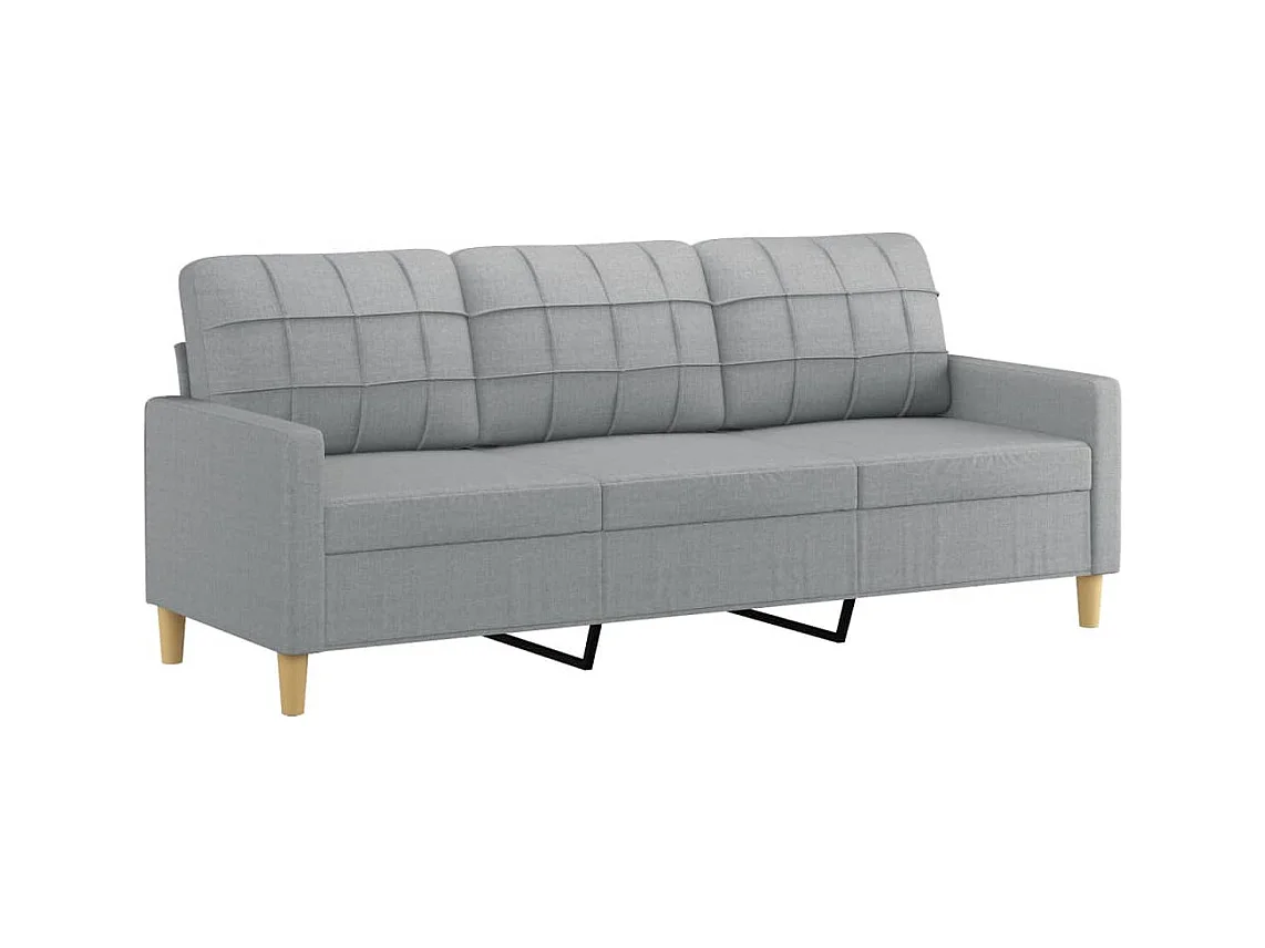 Ensemble de canapés 3 pièces avec coussins Gris clair Tissu