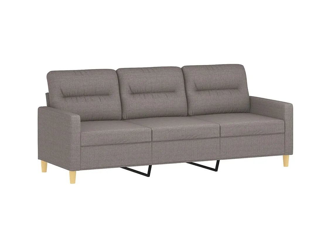Ensemble de canapés 3 pièces avec coussins taupe tissu
