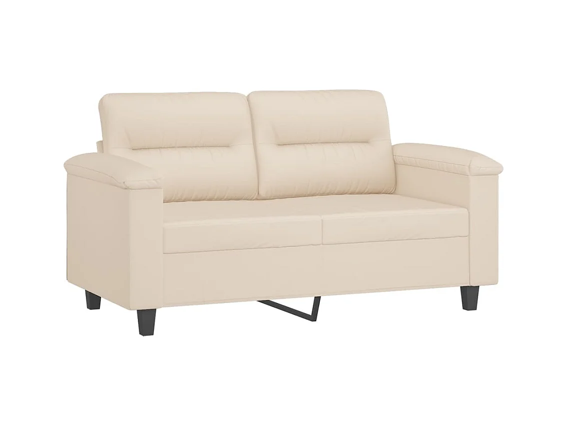 3 peças conj. sofás com almofadões tecido de microfibra bege