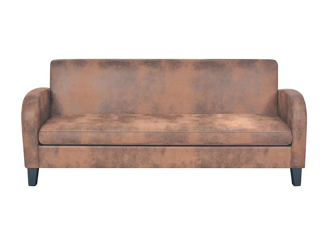 Conjunto de sofás 2 piezas ante artificial marrón