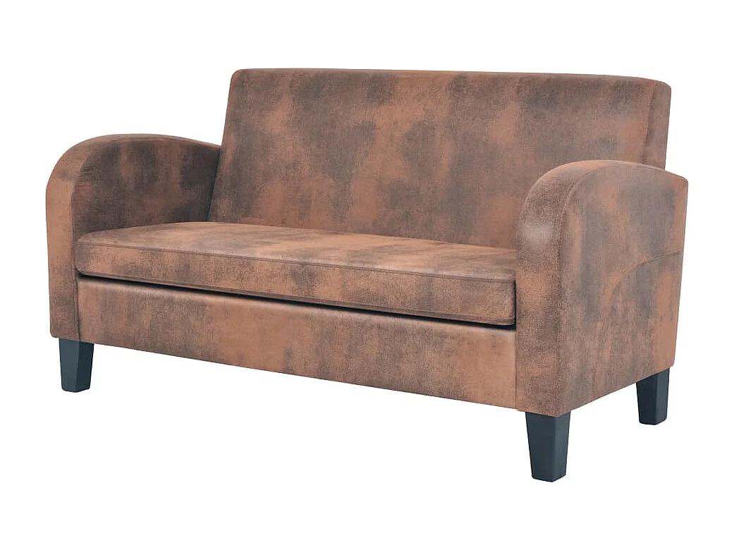 Conjunto de sofás 2 piezas ante artificial marrón