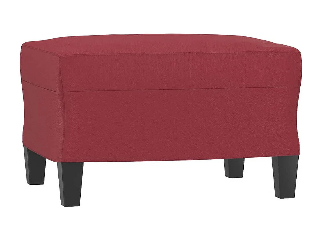 4 peças conjunto sofás com almofadões couro artif. vermelho tinto