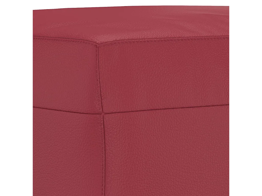 4 peças conjunto sofás com almofadões couro artif. vermelho tinto