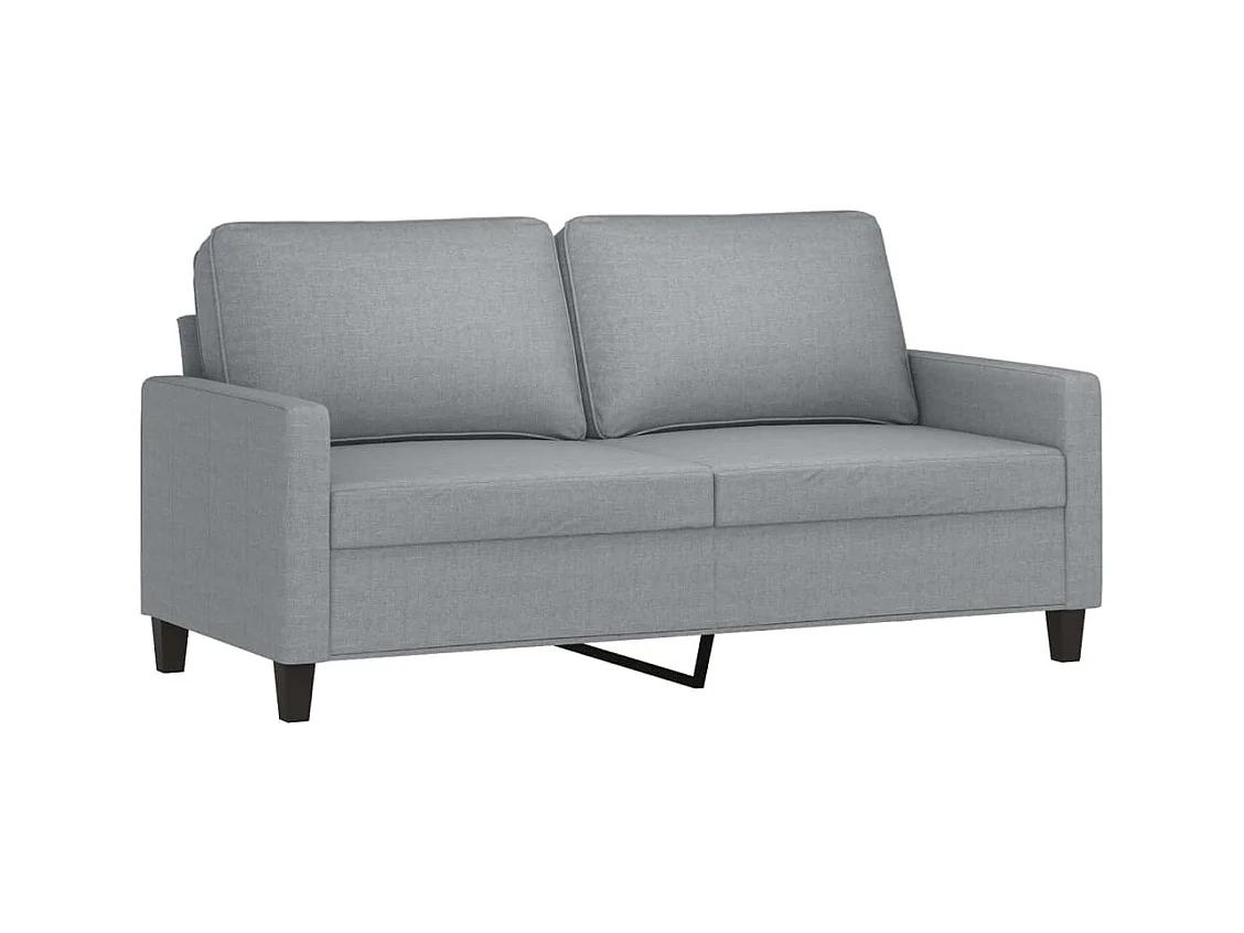 Ensemble de canapés 2 pièces avec coussins Gris clair Tissu
