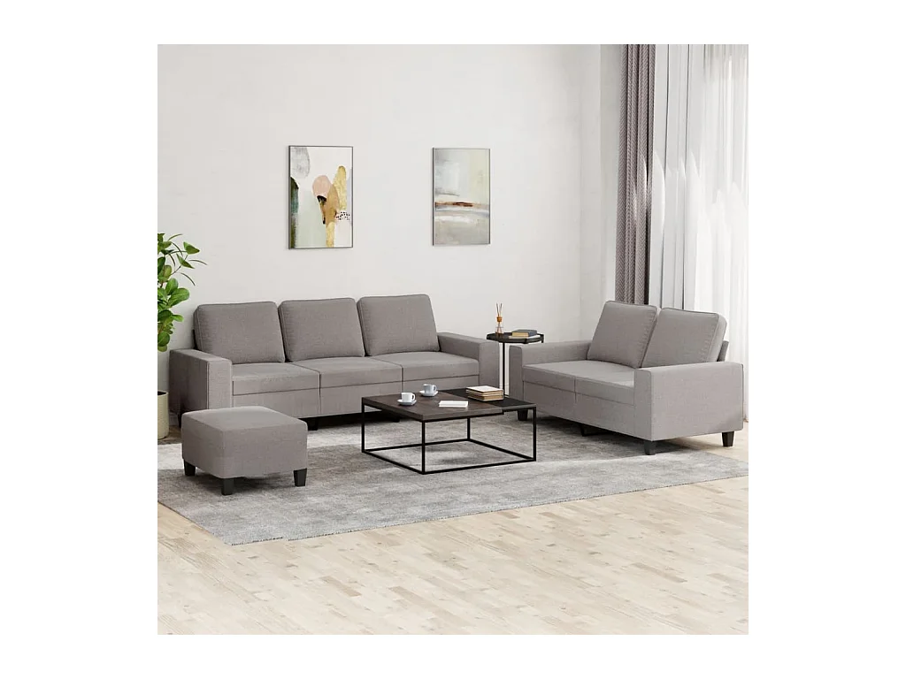 Ensemble de canapés 3 pièces taupe tissu