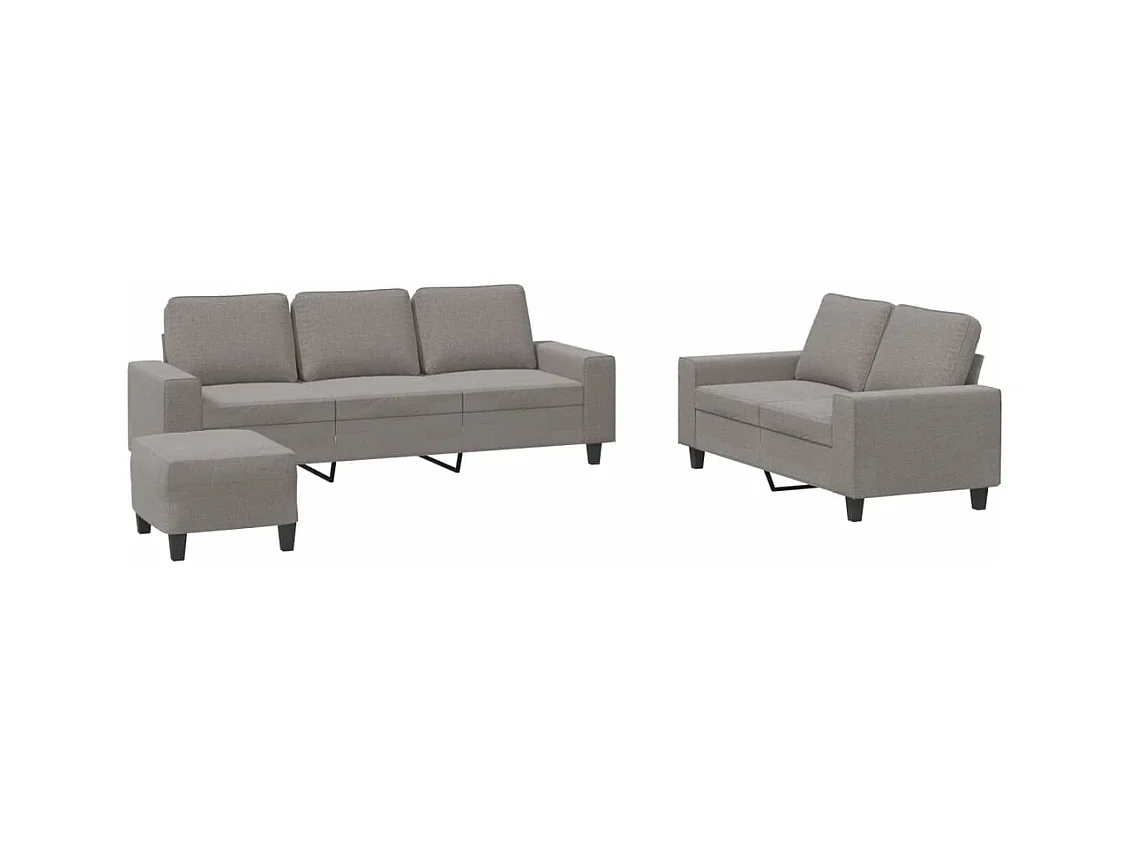 3-delige Loungeset stof taupe