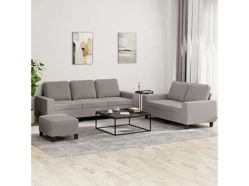 Ensemble de canapés 3 pièces taupe tissu