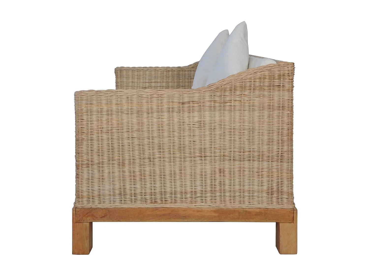 Ensemble de canapés 3 pièces avec coussins Rotin naturel