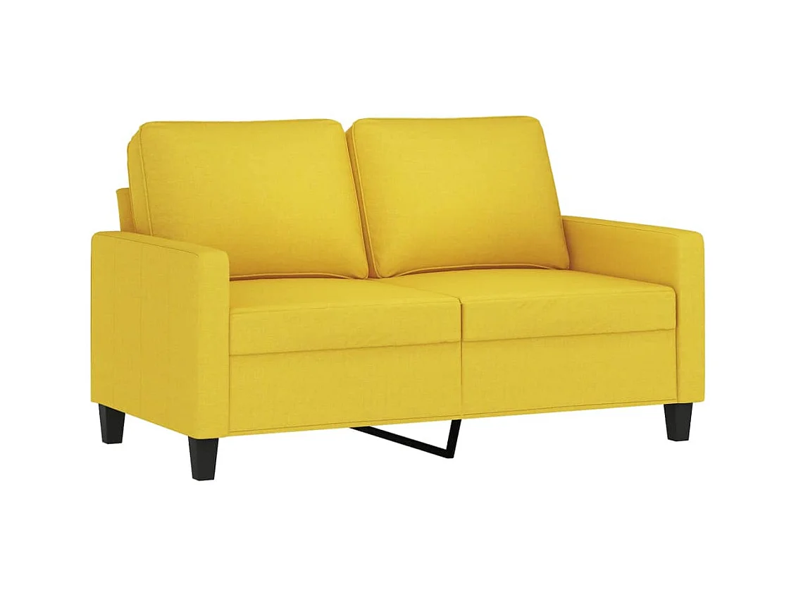 Ensemble de canapés 3 pièces avec coussins Jaune clair Tissu