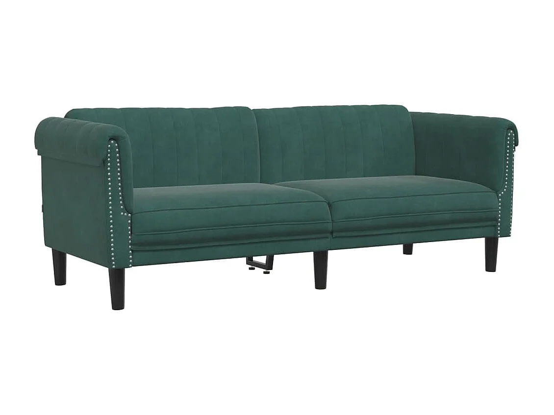 Juego de sofás 3 piezas terciopelo verde oscuro